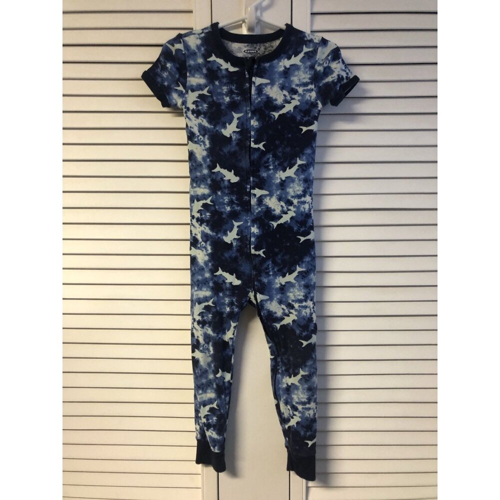 Old Navy Size 3T Shark Zip Up One Piece Pajamas